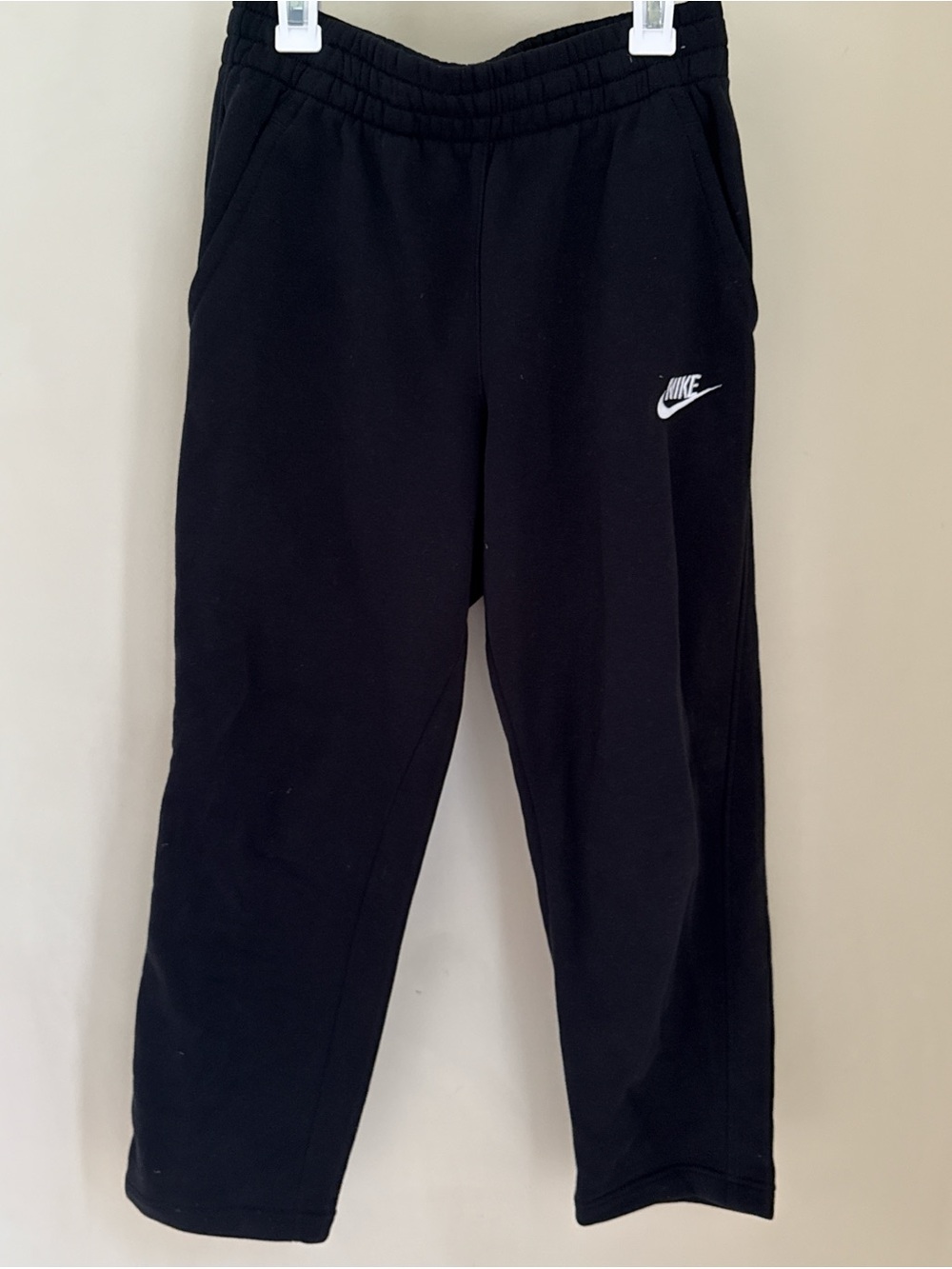 Nike Kids Black Jogger Sweatpants with White Swoosh